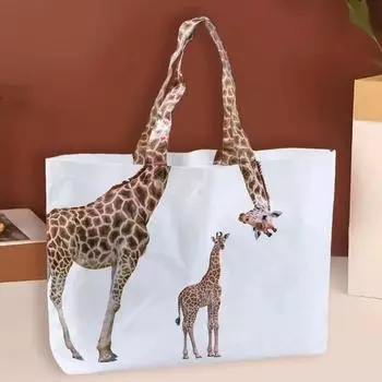 Креативная сумка для покупок с жирафом, большая вместимость, плетеная сумка, многоразовая эко-сумка для мужчин