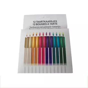 Креативная свеча с днем рождения 12шт. Вечеринка Фестиваль Красочное пламя One Size