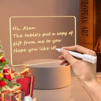 Креативная светодиодная доска для записей, блокнот, 3D-визуальная настольная лампа, подарок девушке, доска для записей ручной работы, декоративное украшение из акрила 1PCS