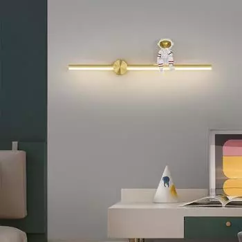 Креативная светодиодная настенная лампа для детской комнаты, спальни, прикроватного столика, кабинета, гостиной, современного настенного бра в стиле астронавта, люстра, светильник Warm White