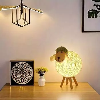 Креативная светодиодная настольная лампа Sheep с питанием от USB, настольная лампа в стиле ар-деко для гостиных, спален и различных типов помещений. 1pc