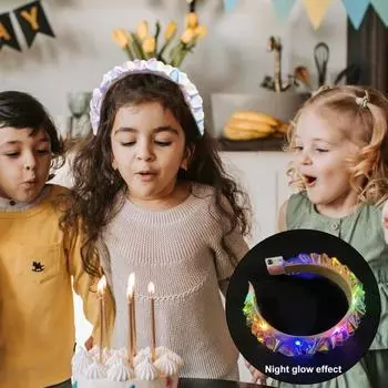 Креативная светящаяся повязка на голову на Хэллоуин, праздничная вечеринка, светящиеся дизайнерские декоративные украшения для волос для детей A