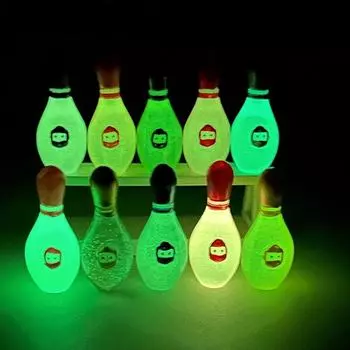 Креативная светящаяся статуэтка шара для боулинга, микроландшафт, украшения для дома, мультяшная миниатюрная фигурка из смолы, украшение для приборной панели автомобиля