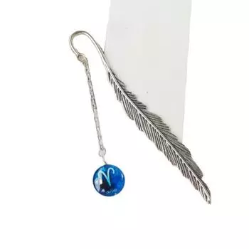 Креативная светящаяся закладка с подвеской в виде двенадцати созвездий, металлическая ретро-закладка с листиком и подарком