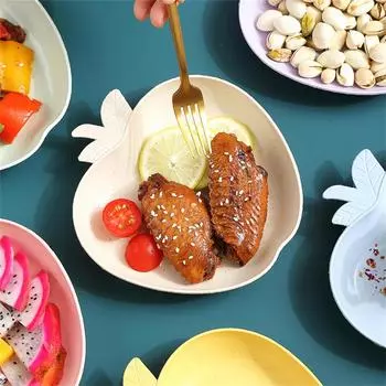 Креативная тарелка для медведя из пшеничной соломы, фруктовая закуска, десерт, торт, тарелка в форме скорлупы яблока, для домашнего ресторана, детская тарелка