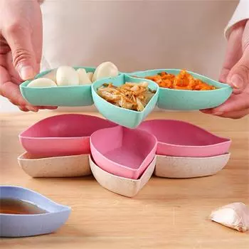 Креативная тарелка для приправ, пищевая, устойчивая, в форме падающего клена, столовые приборы, аксессуары, боковые тарелки для приправ, посуда для закусок синий