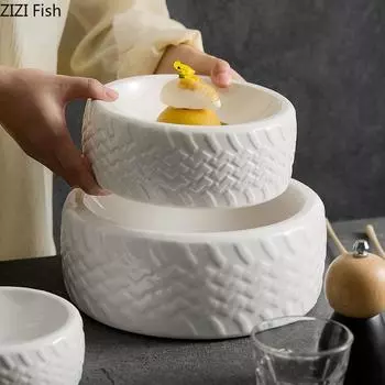 Креативная тарелка-колесо Керамическая тарелка для стейков Ресторанная особая кухня Кулинарные блюда Современный домашний завтрак Тарелка для пасты Столовые приборы