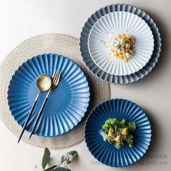 Креативная тарелка с хризантемой, керамическая посуда, тарелка для завтрака, десертная тарелка