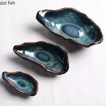 Креативная тарелка со льдом для сашими, керамическая тарелка для устриц, остаточное украшение стола, гостиничный сервис, посуда, кухонные принадлежности для хранения