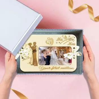 Креативная тема «Ваш первый миллион» из дерева. Деревянный кошелек, подарок на День святого Валентина, подарок на день рождения, подарок на свадьбу.