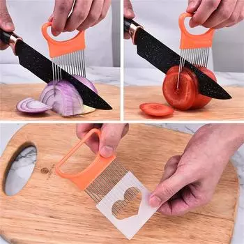 Креативная терка для лука из нержавеющей стали, держатель для лука, простая ручная терка, резак для фруктов и овощей, инструменты для картофеля, фруктов и овощей зелёный