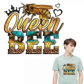 Креативная термотрансферная королева пчел, модные полоски, аксессуар «сделай сам», наклейка, термопресс, аппликация, утюг на заплатках, принадлежности для рукоделия «сделай сам»