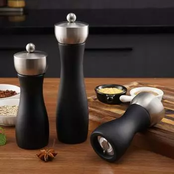 Креативная точилка для черного перца, бытовая точилка для соли из розового дерева, мельница для отеля, регулируемая толщина, мельница для морской соли, бутылка для перца