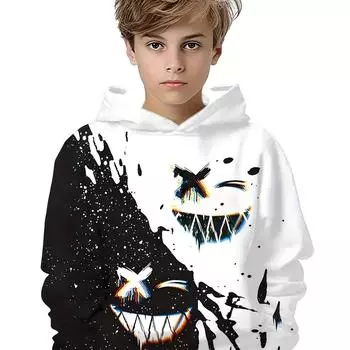 Креативная толстовка с капюшоном Weird Smile 3D Printed Fun Pattern Pullover, лучший подарок для детей 100