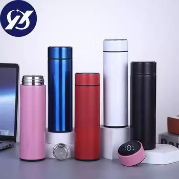 Креативная умная вакуумная колба из нержавеющей стали 304, сенсорная термочувствительная портативная чашка для воды для мужчин и женщин, подарочные чашки для делового офиса. 401-500ml красный