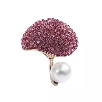 Креативная универсальная симпатичная брошь-гриб из сплава, инкрустированная бриллиантами, женская, звезда с жемчужными булавоками, аксессуары для корсажа белый