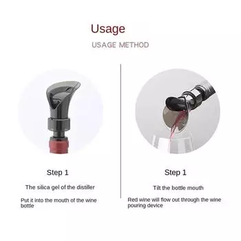 Креативная вакуумная пробка для хранения красного вина в форме лепестка, устройство для розлива вина, отрезвляющее устройство для быстрого питья 2 в 1 чёрный