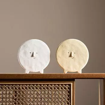 Креативная ваза с круглым лицом, керамическая гидропонная ваза, цветочная композиция, домашний декор, настольные украшения, украшение сада жёлтый