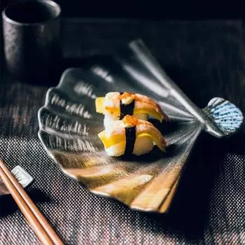 Креативная веерообразная тарелка Керамическая тарелка для суши Тарелка для барбекю Десертные тарелки Тарелки для закусок Молекулярная кухня Креативная посуда