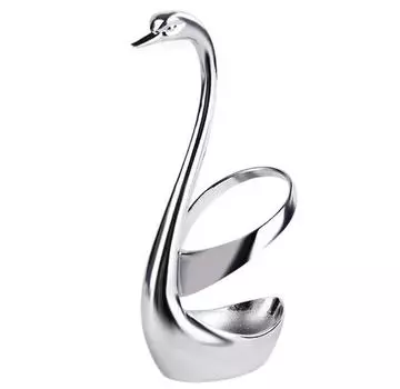 Креативная вилка для фруктов из нержавеющей стали, ложка, столовые приборы, держатель для лебедя, набор посуды, кухонные инструменты серебряный