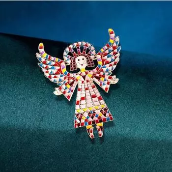 Креативная винтажная эмалированная брошь, значок в виде крыла ангела для девочек, высококачественные броши, женские красочные украшения для платья унисекс, подарки