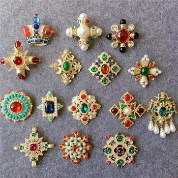 Креативная винтажная брошь в стиле барокко, модная атмосферная одежда, пиджак, аксессуары, брошь, фестиваль