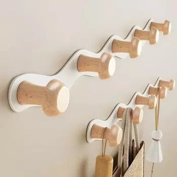 Креативная волна железный крючок рядный крючок без дырокола деревянная вешалка INS простая многофункциональная веранда ванная комната крючок для пальто