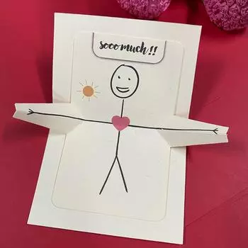 Креативная всплывающая поздравительная открытка «Объятия», сюрприз-подарок для партнера, открытка на День святого Валентина, день рождения и годовщину One Size
