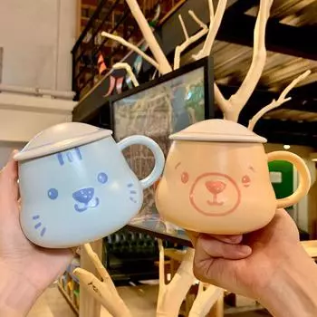 Креативная забавная кружка, мультяшная кружка, керамическая чашка, кофейная чашка, чашка для молока, чашка для воды, набор для питья