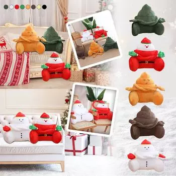 Креативная забавная подушка на талию в виде Санта-Клауса, плюшевая игрушка, подушка на сидение, подушка на талию в виде снеговика One Size коричневый