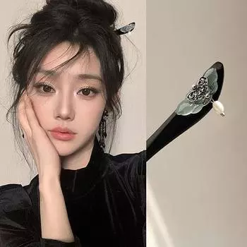 Креативная заколка для крана, винтажная забавная индивидуальная деревянная заколка для волос, новый китайский стиль для женщин и девочек, головной убор для волос A2