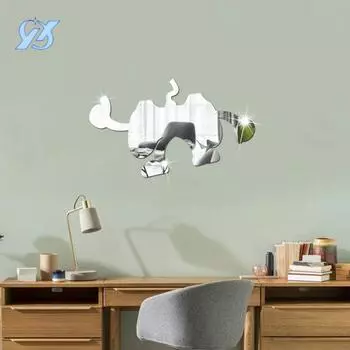 Креативная зеркальная наклейка, трехмерная, 1 мм, акриловая наклейка на стену, декоративная планировка для гостиной