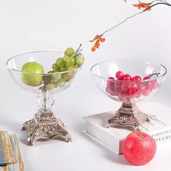 Креативная железная башня в европейском стиле, стеклянная тарелка с фруктами, украшения для модельной комнаты, металлический поднос для хранения закусок и сухофруктов, мягкие украшения