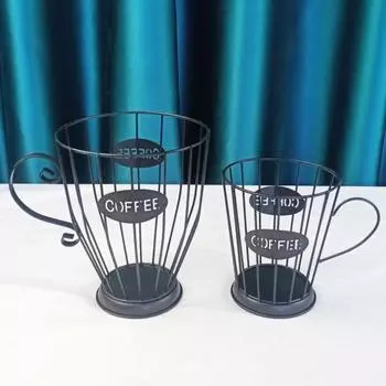 Креативная железная корзина для хранения фруктовых капсул, держатель для стручков кофе, эспрессо, органайзер для дома L чёрный