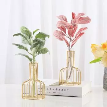 Креативная железная ваза, художественная гидропонная ваза, цветочная композиция, домашний декор, настольные украшения, украшение сада 1 Piece