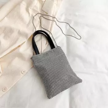 Креативная женская блестящая сумка Diamond женская маленькая повседневная сумка-мессенджер для покупок путешествий женщин подарки на день рождения чёрный