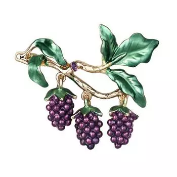 Креативная женская брошь с виноградной эмалью и лацканами, костюм, платье, свитер, шарф, ювелирные изделия