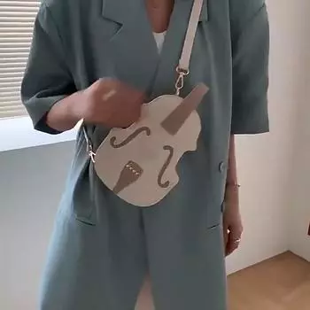 Креативная женская сумка через плечо со скрипкой, маленькие рюкзаки из искусственной кожи для женщин, роскошный дизайн, женская модная сумка через плечо 16x6.5x22cm белый