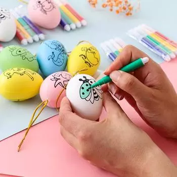 Креативная живопись, ручная роспись яиц, случайные детские мультяшные пасхальные яйца «сделай сам», красочные развивающие игрушки, подарок, игрушки ручной работы, оригинальность