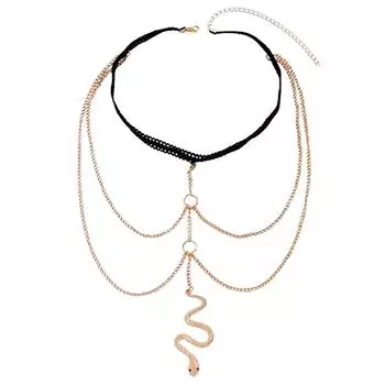 Креативная змея многослойная цепочка для ног, ювелирные изделия для тела One Size