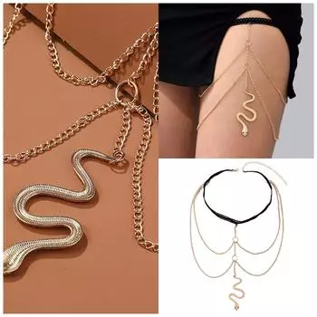 Креативная змея многослойная цепочка для ног, ювелирные изделия для тела One Size