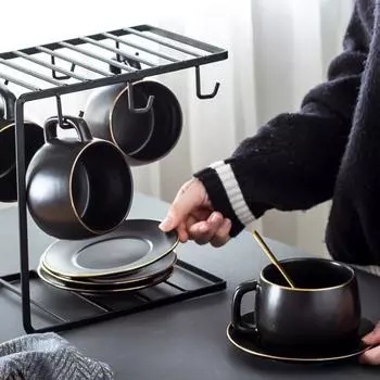 Креативная золотая керамическая чашка в скандинавском стиле, чашка для воды, кофейная чашка, цветочная чайная чашка, кружка, чашка с молоком, послеобеденный чай