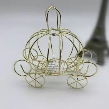 Креативная золотая Свадебная коробка конфет из кованого железа, металлическая жестяная коробка для автомобиля с тыквой