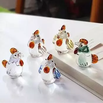 Креативное глазурованное хрустальное украшение в виде петуха, милая мультяшная фигурка цыпленка, ручная работа, украшение в виде животного, детская игрушка