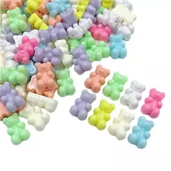 Креативное изготовление ювелирных изделий, подвеска из бисера, ожерелье с милым медведем, браслет, оптовая продажа, фурнитура «сделай сам», 10 шт., 12*18 мм фиолетовый