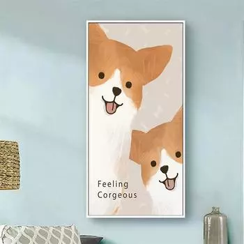 Креативное изображение собаки, холст, картина, мультяшный стиль, животные, вдохновляющие цитаты, постеры и принты, украшение для дома, стены искусства 20cm40cm NoFrame
