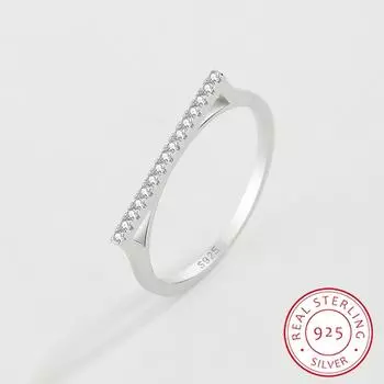 Креативное кольцо для пары с геометрическим бриллиантом для женщин, натуральное серебро S925, треугольник, подарок на день Святого Валентина, ювелирные изделия 6 серебряный