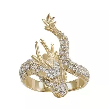 Креативное кольцо с драконом, инкрустированное блестящими стразами, символ статуса и силы, ювелирные изделия, подходящие к повседневной одежде, аксессуар для вечеринки 6