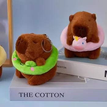 Креативное милое кольцо для плавания Capybara брелок кулон модный забавный Capybara брелок изысканный рюкзак украшения аксессуары подарки 2