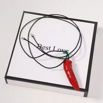 Креативное милое ожерелье с красным перцем для женщин и девочек, индивидуальное ожерелье с длинными веревками, ювелирные изделия, аксессуары, подарки
